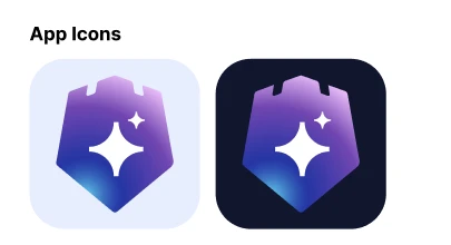 Nox+ app icon, light and dark variants