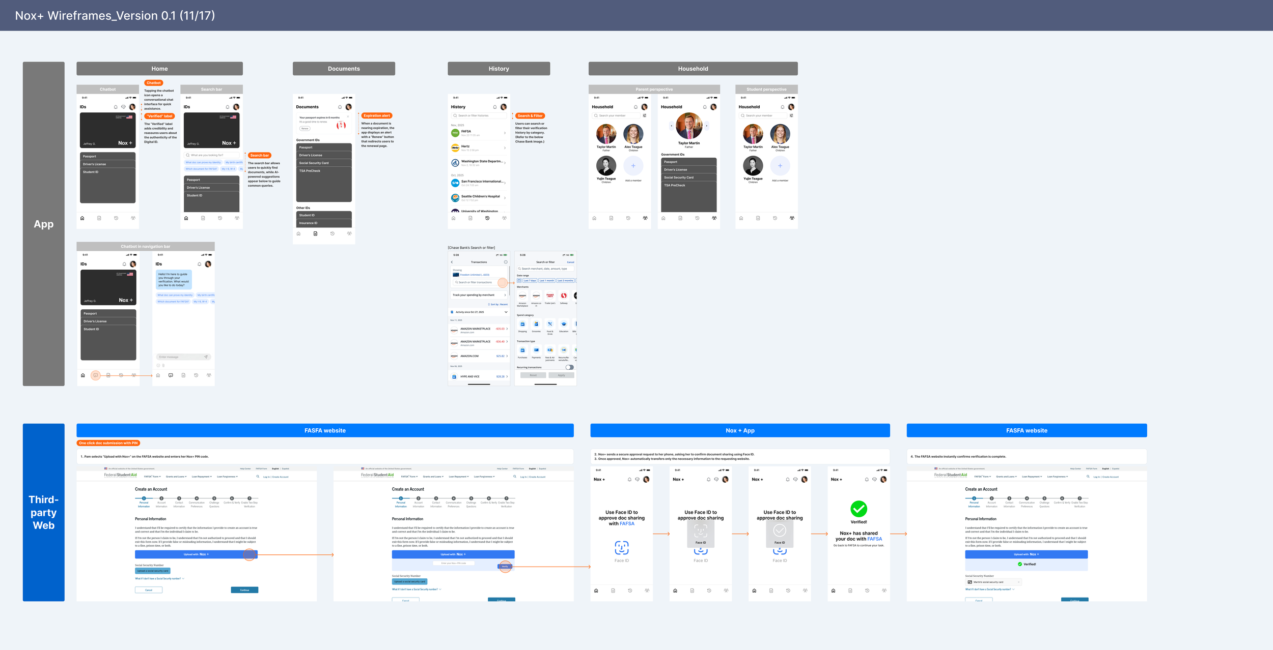 Mid-fidelity and high-fidelity Figma designs for Nox+