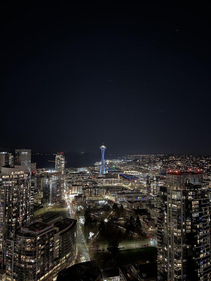 City skyline at night